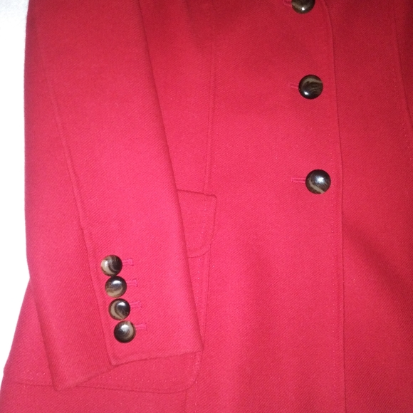 🆕Talbots | 100% Wool Light Peacoat In Red Women's Size 6 Petite Womens Red Coat - Picture 6 of 15